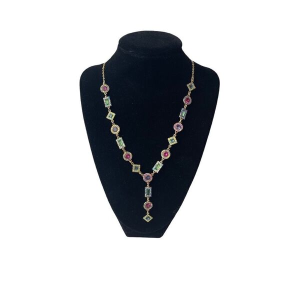 NWT NC INTERNATIONAL CONCEPTS Multicolor Crystal & Stone Lariat Necklace - Picture 2 of 5